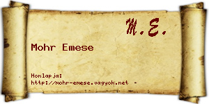 Mohr Emese névjegykártya